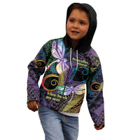 Personalized Polynesian Memorial Kid Hoodie Dragonflies Appear When Angels Are Near