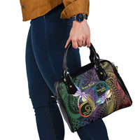 Personalized Polynesian Memorial Shoulder Handbag Dragonflies Appear When Angels Are Near LT14 - Polynesian Pride