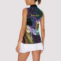 Personalized Polynesian Memorial Women Sleeveless Polo Shirt Dragonflies Appear When Angels Are Near LT14 - Polynesian Pride