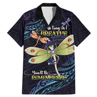 As Long As I Breathe You'll Be Remembered Family Matching Mermaid Dress and Hawaiian Shirt Dragonflies Memorial - Polynesian Pattern
