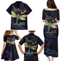As Long As I Breathe You'll Be Remembered Family Matching Puletasi and Hawaiian Shirt Dragonflies Memorial - Polynesian Pattern