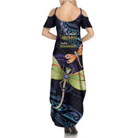 As Long As I Breathe You'll Be Remembered Family Matching Summer Maxi Dress and Hawaiian Shirt Dragonflies Memorial - Polynesian Pattern