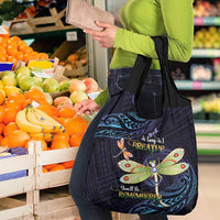 As Long As I Breathe You'll Be Remembered Grocery Bag Dragonflies Memorial - Polynesian Pattern