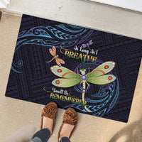 As Long As I Breathe You'll Be Remembered Rubber Doormat Dragonflies Memorial - Polynesian Pattern LT14 - Polynesian Pride