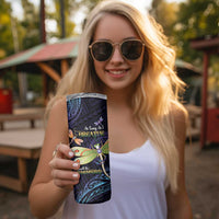 As Long As I Breathe You'll Be Remembered Skinny Tumbler Dragonflies Memorial - Polynesian Pattern
