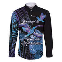 Polynesian Memorial Family Matching Tank Maxi Dress and Hawaiian Shirt Hummingbirds Appear When Angels Are Near LT14