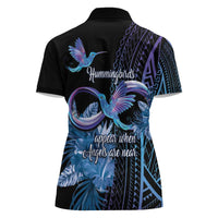 Polynesian Memorial Women Polo Shirt Hummingbirds Appear When Angels Are Near LT14