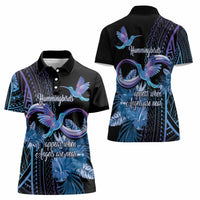 Polynesian Memorial Women Polo Shirt Hummingbirds Appear When Angels Are Near LT14