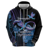 Polynesian Memorial Zip Hoodie Hummingbirds Appear When Angels Are Near LT14