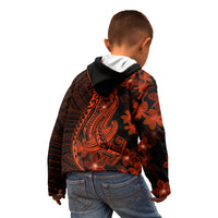 Red Polynesia Kid Hoodie Shark Tattoo With Polynesian Plumeria LT14 - Polynesian Pride