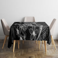 Black Polynesia Tablecloth Shark Tattoo With Polynesian Plumeria LT14 - Polynesian Pride