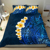 Blue Polynesia Bedding Set Plumeria Tropical Leaves With Galaxy Polynesian Art LT14 - Polynesian Pride