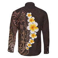 Brown Polynesia Family Matching Short Sleeve Bodycon Dress and Hawaiian Shirt Plumeria Tropical Leaves With Galaxy Polynesian Art LT14 - Polynesian Pride