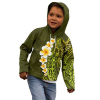 Lime Green Tropical Plumeria With Galaxy Polynesian Art Kid Hoodie LT14 - Polynesian Pride