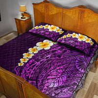 Purple Tropical Plumeria With Galaxy Polynesian Art Quilt Bed Set LT14 - Polynesian Pride