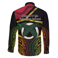 Vanuatu 1980 Family Matching Off The Shoulder Long Sleeve Dress and Hawaiian Shirt Hapi 45 Yia Indipendens Anivesari