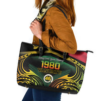 Vanuatu 1980 Leather Tote Bag Hapi 46 Yia Indipendens Anivesari LT14 Black - Polynesian Pride