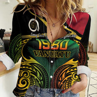 Vanuatu 1980 Women Casual Shirt Hapi 45 Yia Indipendens Anivesari
