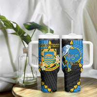 Tuvalu Independence Day Tumbler With Handle Manuia te tutokotasi o Tuvaluan Dolphin Tattoo LT14 - Polynesian Pride
