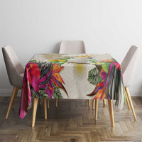 New Zealand Cacatua Galerita Tablecloth Aotearoa Cockatoo Tropical Flowers LT14 - Polynesian Pride