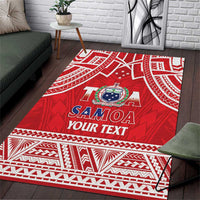 Samoa Rugby Custom Area Rug Toa Samoa Pacific Sporty Red LT14 Red - Polynesian Pride