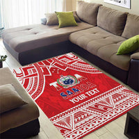 Samoa Rugby Custom Area Rug Toa Samoa Pacific Sporty Red LT14 - Polynesian Pride