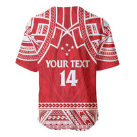 Samoa Rugby Custom Baseball Jersey Toa Samoa Pacific Sporty Red - Polynesian Pride
