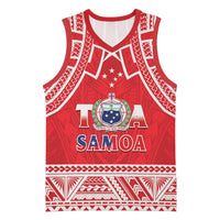 Samoa Rugby Custom Basketball Jersey Toa Samoa Pacific Sporty Red LT14 Unisex Red - Polynesian Pride
