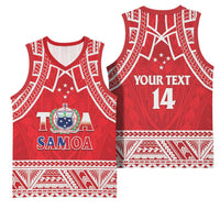 Samoa Rugby Custom Basketball Jersey Toa Samoa Pacific Sporty Red LT14 - Polynesian Pride
