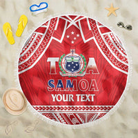 Samoa Rugby Custom Beach Blanket Toa Samoa Pacific Sporty Red LT14 One Size 150cm Red - Polynesian Pride