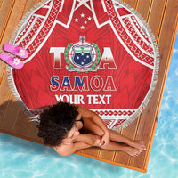 Samoa Rugby Custom Beach Blanket Toa Samoa Pacific Sporty Red LT14 - Polynesian Pride