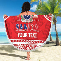 Samoa Rugby Custom Beach Blanket Toa Samoa Pacific Sporty Red LT14 - Polynesian Pride