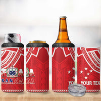 Samoa Rugby Custom 4 in 1 Can Cooler Tumbler Toa Samoa Pacific Sporty Red - Polynesian Pride