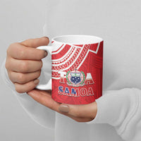 Samoa Rugby Custom Ceramic Mug Toa Samoa Pacific Sporty Red - Polynesian Pride