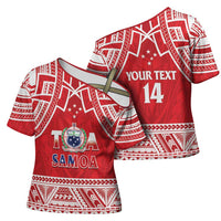 Samoa Rugby Custom Cross Shoulder Shirt Toa Samoa Pacific Sporty Red LT14 - Polynesian Pride