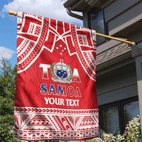 Samoa Rugby Custom Garden Flag Toa Samoa Pacific Sporty Red LT14 - Polynesian Pride