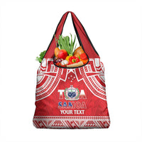 Samoa Rugby Custom Grocery Bag Toa Samoa Pacific Sporty Red LT14 1-pack One Size Red - Polynesian Pride