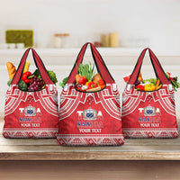 Samoa Rugby Custom Grocery Bag Toa Samoa Pacific Sporty Red LT14 3-pack One Size Red - Polynesian Pride
