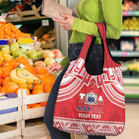 Samoa Rugby Custom Grocery Bag Toa Samoa Pacific Sporty Red LT14 - Polynesian Pride