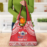 Samoa Rugby Custom Grocery Bag Toa Samoa Pacific Sporty Red LT14 - Polynesian Pride