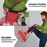 Samoa Rugby Custom Grocery Bag Toa Samoa Pacific Sporty Red LT14 - Polynesian Pride