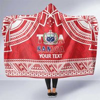 Samoa Rugby Custom Hooded Blanket Toa Samoa Pacific Sporty Red LT14 One Size Red - Polynesian Pride