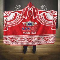 Samoa Rugby Custom Hooded Blanket Toa Samoa Pacific Sporty Red LT14 - Polynesian Pride