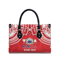 Samoa Rugby Custom Leather Bag Toa Samoa Pacific Sporty Red LT14 - Polynesian Pride