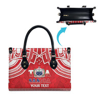 Samoa Rugby Custom Leather Bag Toa Samoa Pacific Sporty Red LT14 - Polynesian Pride