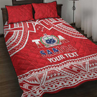 Samoa Rugby Custom Quilt Bed Set Toa Samoa Pacific Sporty Red LT14 Red - Polynesian Pride