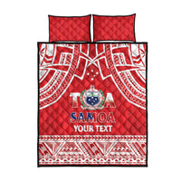 Samoa Rugby Custom Quilt Bed Set Toa Samoa Pacific Sporty Red LT14 - Polynesian Pride