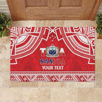 Samoa Rugby Custom Rubber Doormat Toa Samoa Pacific Sporty Red LT14 Red - Polynesian Pride