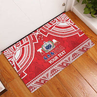 Samoa Rugby Custom Rubber Doormat Toa Samoa Pacific Sporty Red LT14 - Polynesian Pride