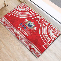 Samoa Rugby Custom Rubber Doormat Toa Samoa Pacific Sporty Red LT14 - Polynesian Pride